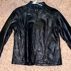 Authentic Leather Patch-Stitch Coat/Jacket